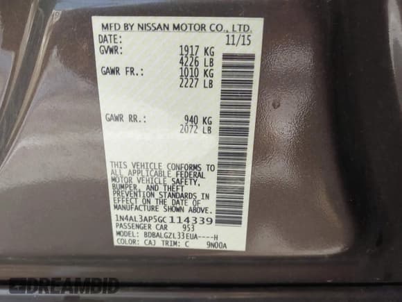 ✅ 2016 Nissan Altima S • VIN: 1N4AL3AP5GC114339 • Лот: 42080148. Опубликован ранее на IAAI с пробегом 141 247 миль. Бесплатный доступ к архиву аукционных продаж из США и подробный отчёт об истории автомобиля на DreamBid. Изображение 9.