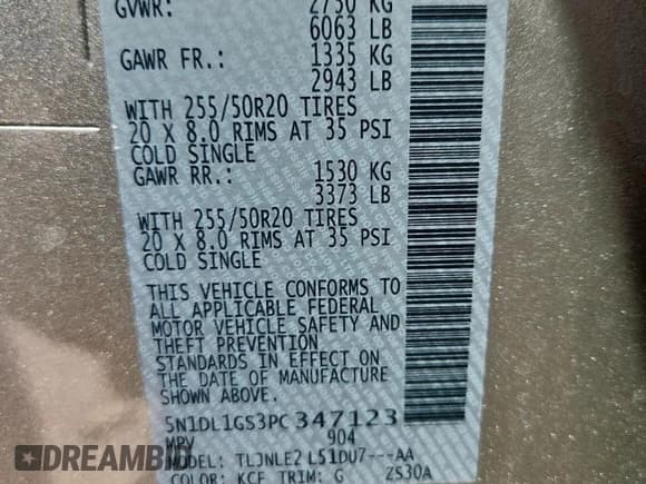 ✅ 2023 Infiniti QX60 Sensory • VIN: 5N1DL1GS3PC347123 • Lot: 72085785. Listed on Copart with 21,149 mi. Free auction sales archive from the USA and detailed vehicle history report at DreamBid. Image 13.