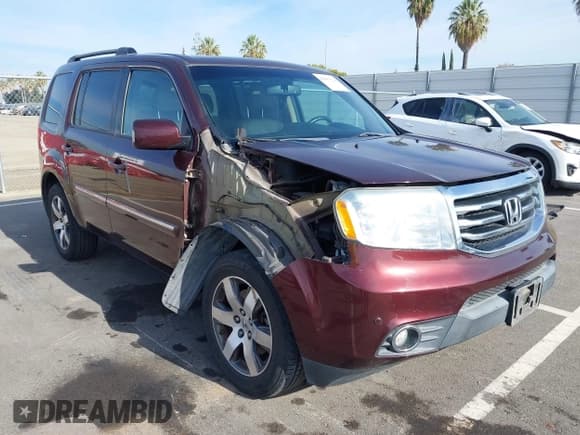 ✅ 2012 Honda Pilot Touring • VIN: 5FNYF3H97CB035548 • Lot: 43653514. Listed on IAAI with 109,118 mi. Free auction sales archive from the USA and detailed vehicle history report at DreamBid. Image 1.