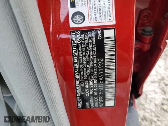 ✅ 2006 Mercedes-Benz C 280 Luxury • VIN: WDBRF54H16A911992 • Lot: 50339845. Wystawiony na Copart z przebiegiem 37 916 mil. Bezpłatny archiwum sprzedaży aukcyjnych z USA i szczegółowy raport historii pojazdu na DreamBid. Zdjęcie 13.