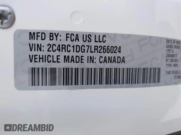 ✅ 2020 Chrysler Voyager LXi • VIN: 2C4RC1DG7LR266024 • Лот: 43552877. Опубликован ранее на IAAI с пробегом 113 835 миль. Бесплатный доступ к архиву аукционных продаж из США и подробный отчёт об истории автомобиля на DreamBid. Изображение 9.