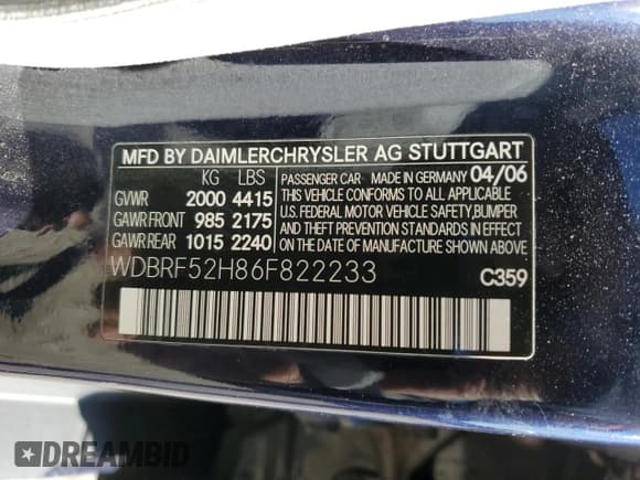 ✅ 2006 Mercedes-Benz C 230 Sport • VIN: WDBRF52H86F822233 • Lot: 91914095. Wystawiony na Copart z przebiegiem 209 692 mil. Bezpłatny archiwum sprzedaży aukcyjnych z USA i szczegółowy raport historii pojazdu na DreamBid. Zdjęcie 12.