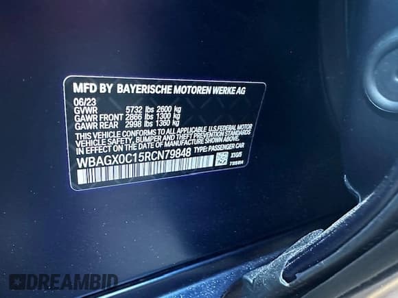 ✅ 2024 BMW 8 Series ALPINA B8 xDrive • VIN: WBAGX0C15RCN79848 • Lot: 75108124. Listed on Copart with 1,566 mi. Free auction sales archive from the USA and detailed vehicle history report at DreamBid. Image 15.