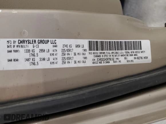 ✅ 2013 Dodge Grand Caravan Crew • VIN: 2C4RDGDG4DR796162 • Lot: 90513685. Wystawiony na Copart z przebiegiem 245 251 mil. Bezpłatny archiwum sprzedaży aukcyjnych z USA i szczegółowy raport historii pojazdu na DreamBid. Zdjęcie 13.