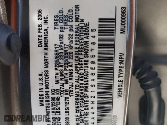 ✅ 2006 Mitsubishi Endeavor LS • VIN: 4A4MM21SX6E057845 • Lot: 73540884. Wystawiony na Copart z przebiegiem 155 531 mil. Bezpłatny archiwum sprzedaży aukcyjnych z USA i szczegółowy raport historii pojazdu na DreamBid. Zdjęcie 13.