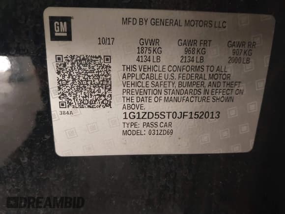 ✅ 2018 Chevrolet Malibu LT • VIN: 1G1ZD5ST0JF152013 • Lot: 43619998. Listed on IAAI with 208,133 mi. Free auction sales archive from the USA and detailed vehicle history report at DreamBid. Image 9.