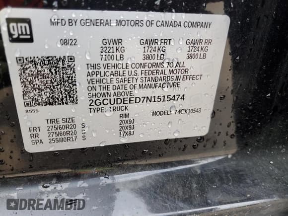 ✅ 2022 Chevrolet Silverado 1500 RST • VIN: 2GCUDEED7N1515474 • Лот: 70541435. Опубликован ранее на Copart с пробегом 82 324 миль. Бесплатный доступ к архиву аукционных продаж из США и подробный отчёт об истории автомобиля на DreamBid. Изображение 12.