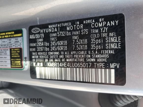 ✅ 2020 Hyundai Palisade SE • VIN: KM8R14HE4LU065017 • Лот: 71073564. Опубликован ранее на Copart с пробегом 110 519 миль. Бесплатный доступ к архиву аукционных продаж из США и подробный отчёт об истории автомобиля на DreamBid. Изображение 13.