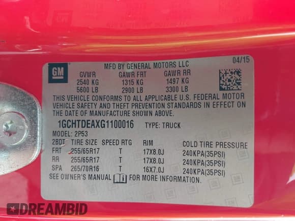 ✅ 2016 Chevrolet Colorado 4WD Z71 • VIN: 1GCHTDEAXG1100016 • Лот: 42915633. Опубликован ранее на IAAI с пробегом 51 078 миль. Бесплатный доступ к архиву аукционных продаж из США и подробный отчёт об истории автомобиля на DreamBid. Изображение 9.