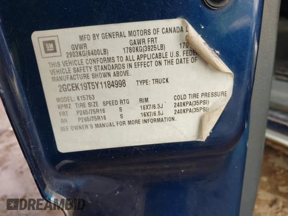 ✅ 2000 Chevrolet Silverado 1500 LS • VIN: 2GCEK19T5Y1184998 • Лот: 43539627. Опубликован ранее на IAAI с пробегом 271 250 миль. Бесплатный доступ к архиву аукционных продаж из США и подробный отчёт об истории автомобиля на DreamBid. Изображение 9.