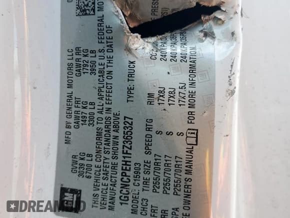 ✅ 2015 Chevrolet Silverado 1500 LS • VIN: 1GCNCPEH1FZ365327 • Лот: 63609464. Опубликован ранее на Copart с пробегом Не указан. Бесплатный доступ к архиву аукционных продаж из США и подробный отчёт об истории автомобиля на DreamBid. Изображение 12.