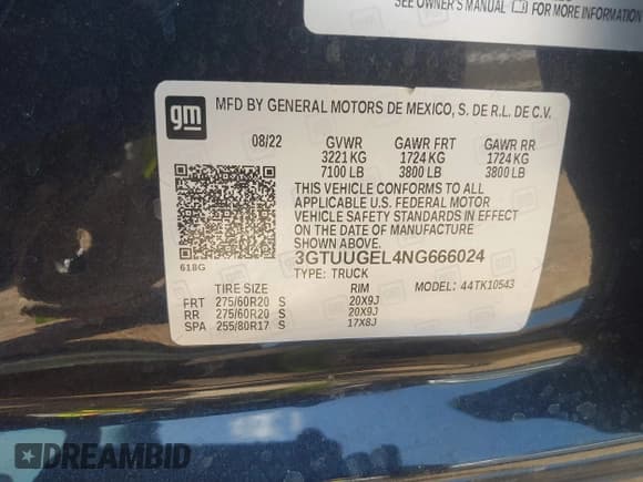 ✅ 2022 GMC Sierra 1500 Denali • VIN: 3GTUUGEL4NG666024 • Лот: 43181277. Опубликован ранее на IAAI с пробегом 69 819 миль. Бесплатный доступ к архиву аукционных продаж из США и подробный отчёт об истории автомобиля на DreamBid. Изображение 9.