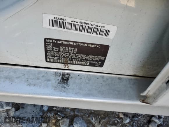 ✅ 2015 BMW 3 Series 328i • VIN: WBA3C1C58FP116657 • Lot: 49797755. Listed on Copart with Not provided. Free auction sales archive from the USA and detailed vehicle history report at DreamBid. Image 13.