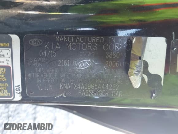 ✅ 2016 Kia Forte LX • VIN: KNAFX4A69G5444262 • Lot: 43765922. Listed on IAAI with 142,059 mi. Free auction sales archive from the USA and detailed vehicle history report at DreamBid. Image 9.