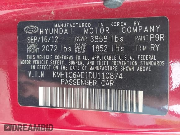 ✅ 2013 Hyundai Veloster Turbo • VIN: KMHTC6AE1DU110874 • Lot: 42469891. Wystawiony na IAAI z przebiegiem 167 035 mil. Bezpłatny archiwum sprzedaży aukcyjnych z USA i szczegółowy raport historii pojazdu na DreamBid. Zdjęcie 9.