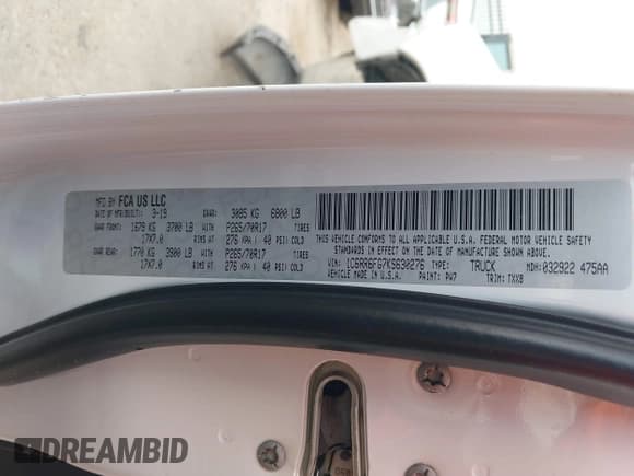 ✅ 2019 Ram 1500 Tradesman • VIN: 1C6RR6FG7KS630276 • Lot: 43049405. Listed on IAAI with 104,053 mi. Free auction sales archive from the USA and detailed vehicle history report at DreamBid. Image 9.