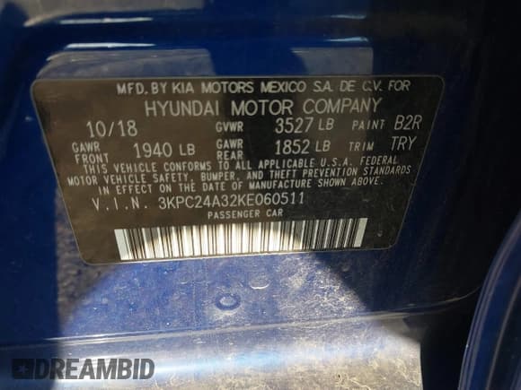 ✅ 2019 Hyundai Accent SE • VIN: 3KPC24A32KE060511 • Лот: 41745896. Опубликован ранее на IAAI с пробегом 89 311 миль. Бесплатный доступ к архиву аукционных продаж из США и подробный отчёт об истории автомобиля на DreamBid. Изображение 9.