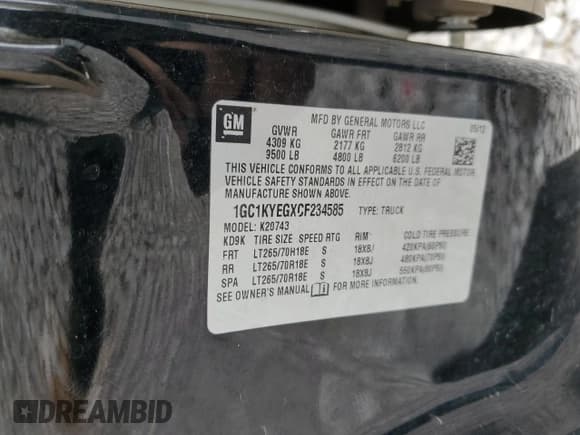 ✅ 2012 Chevrolet Silverado 2500HD LTZ • VIN: 1GC1KYEGXCF234585 • Lot: 85563145. Listed on Copart with Not provided. Free auction sales archive from the USA and detailed vehicle history report at DreamBid. Image 12.