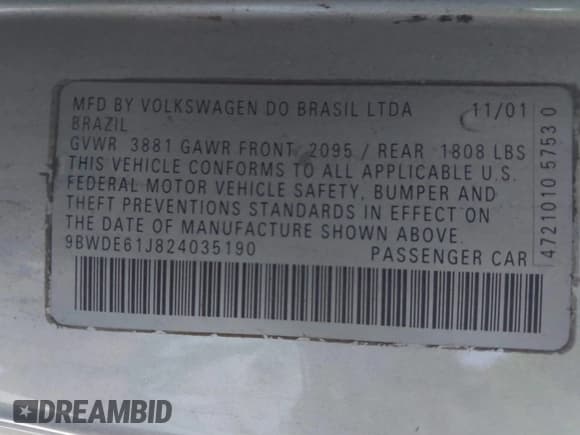 ✅ 2002 Volkswagen Golf GTI • VIN: 9BWDE61J824035190 • Lot: 41772310. Wystawiony na IAAI z przebiegiem 212 763 mil. Bezpłatny archiwum sprzedaży aukcyjnych z USA i szczegółowy raport historii pojazdu na DreamBid. Zdjęcie 9.