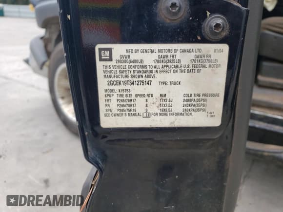 ✅ 2004 Chevrolet Silverado 1500 Z71 • VIN: 2GCEK19T341275147 • Лот: 73394564. Опубликован ранее на Copart с пробегом 299 485 миль. Бесплатный доступ к архиву аукционных продаж из США и подробный отчёт об истории автомобиля на DreamBid. Изображение 12.