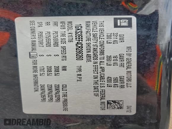✅ 2012 GMC Yukon Denali • VIN: 1GKS2EEF4CR286260 • Лот: 94338385. Опубликован ранее на Copart с пробегом 154 975 миль. Бесплатный доступ к архиву аукционных продаж из США и подробный отчёт об истории автомобиля на DreamBid. Изображение 13.