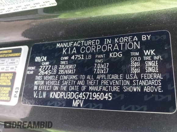 ✅ 2025 Kia Sportage LX • VIN: KNDPU3DG4S7196045 • Лот: 42214356. Опубликован ранее на IAAI с пробегом 2 692 миль. Бесплатный доступ к архиву аукционных продаж из США и подробный отчёт об истории автомобиля на DreamBid. Изображение 9.