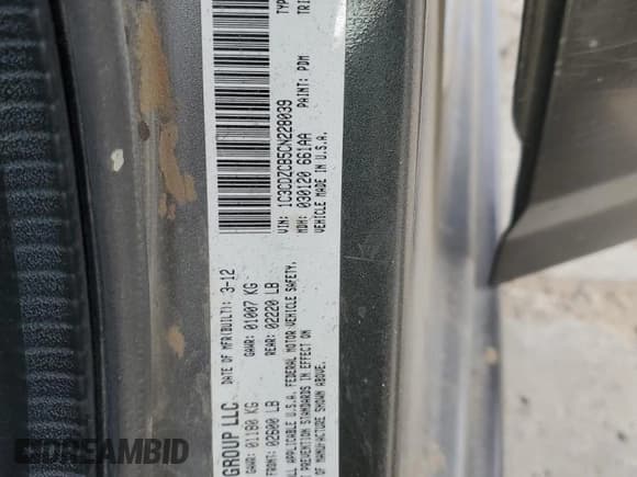 ✅ 2012 Dodge Avenger SXT • VIN: 1C3CDZCB5CN228039 • Лот: 84329684. Опубликован ранее на Copart с пробегом 217 791 миль. Бесплатный доступ к архиву аукционных продаж из США и подробный отчёт об истории автомобиля на DreamBid. Изображение 12.