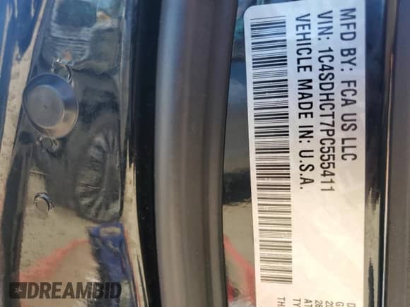 2023 Dodge Durango R/T Plus with VIN 1C4SDHCT7PC555411, listed as a Copart auction lot 85007535 with 53,022 mi miles and Salvage title. Bid and sale history available at DreamBid. Image 13.