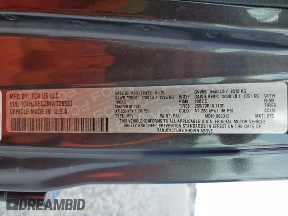 ✅ 2021 Jeep Wrangler Unlimited Sahara • VIN: 1C4HJXEG2MW729537 • Lot: 57131645. Listed on Copart with 49,179 mi. Free auction sales archive from the USA and detailed vehicle history report at DreamBid. Image 12.