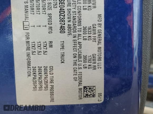 ✅ 2013 Chevrolet Silverado 1500 LT • VIN: 1GCRCSE04DZ387480 • Лот: 93091505. Опубликован ранее на Copart с пробегом 228 300 миль. Бесплатный доступ к архиву аукционных продаж из США и подробный отчёт об истории автомобиля на DreamBid. Изображение 13.