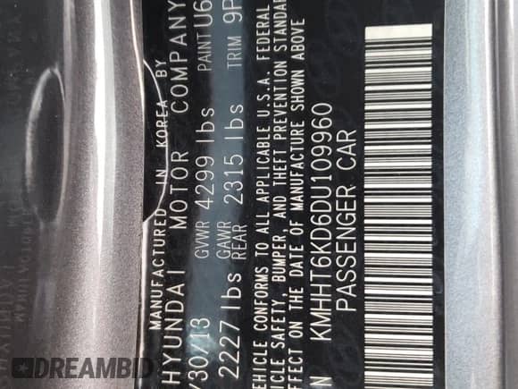 2013 Hyundai Genesis Coupe 2.0T с VIN KMHHT6KD6DU109960, выставлен на аукционе Copart как лот 82350504 с пробегом 105 790 миль миль и Списание • Salvage title. История ставок и продаж доступна на DreamBid. Изображение 15.