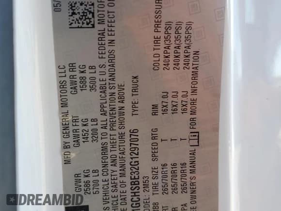 ✅ 2016 Chevrolet Colorado 2WD WT • VIN: 1GCHSBE32G1297076 • Лот: 74313294. Опубликован ранее на Copart с пробегом 70 294 миль. Бесплатный доступ к архиву аукционных продаж из США и подробный отчёт об истории автомобиля на DreamBid. Изображение 12.