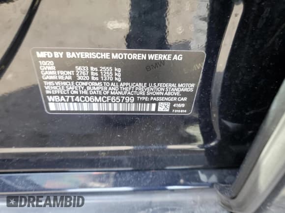 ✅ 2021 BMW 7 Series 740i xDrive • VIN: WBA7T4C06MCF65799 • Lot: 46230524. Listed on Copart with 51,928 mi. Free auction sales archive from the USA and detailed vehicle history report at DreamBid. Image 12.