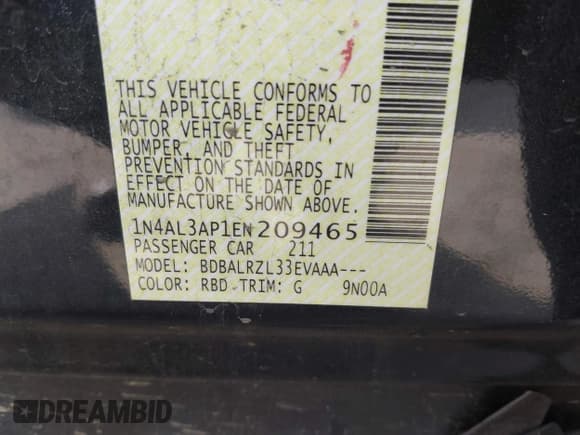 ✅ 2014 Nissan Altima S • VIN: 1N4AL3AP1EN209465 • Лот: 43305870. Опубликован ранее на IAAI с пробегом 170 511 миль. Бесплатный доступ к архиву аукционных продаж из США и подробный отчёт об истории автомобиля на DreamBid. Изображение 9.