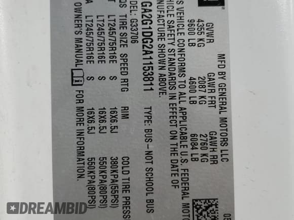 ✅ 2010 Chevrolet Express Passenger LT • VIN: 1GA2G1DG2A1153811 • Lot: 67284145. Wystawiony na Copart z przebiegiem 105 668 mil. Bezpłatny archiwum sprzedaży aukcyjnych z USA i szczegółowy raport historii pojazdu na DreamBid. Zdjęcie 13.