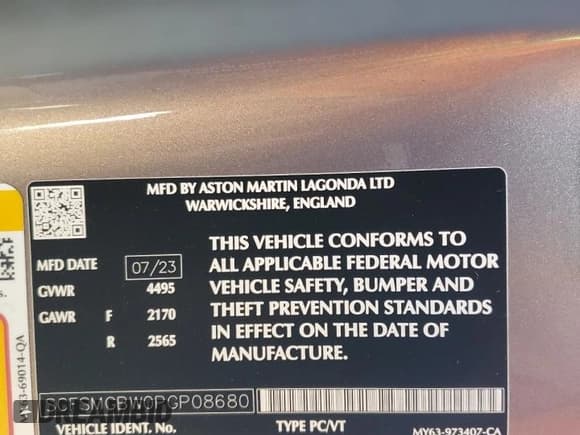 ✅ 2023 Aston Martin Vantage • VIN: SCFSMGBW0PGP08680 • Lot: 49828114. Wystawiony na Copart z przebiegiem Nie podano. Bezpłatny archiwum sprzedaży aukcyjnych z USA i szczegółowy raport historii pojazdu na DreamBid. Zdjęcie 13.