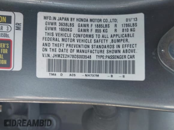 ✅ 2013 Honda Insight EX • VIN: JHMZE2H78DS003548 • Lot: 43474998. Wystawiony na IAAI z przebiegiem 151 904 mil. Bezpłatny archiwum sprzedaży aukcyjnych z USA i szczegółowy raport historii pojazdu na DreamBid. Zdjęcie 9.