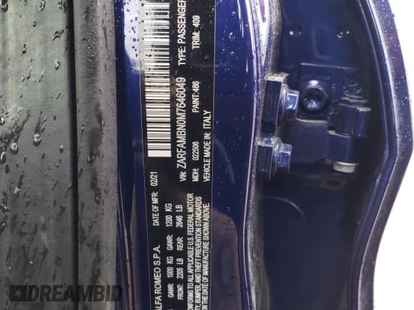 ✅ 2021 Alfa Romeo Giulia Ti Sport • VIN: ZARFAMBN0M7646049 • Lot: 45304455. Listed on Copart with Not provided. Free auction sales archive from the USA and detailed vehicle history report at DreamBid. Image 14.