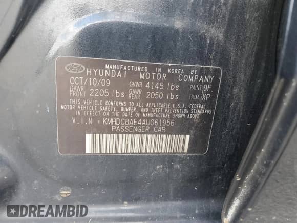2010 Hyundai Elantra GLS with VIN KMHDC8AE4AU061956, listed as a Copart auction lot 70474545 with 168,215 mi miles and Salvage title. Bid and sale history available at DreamBid. Image 13.