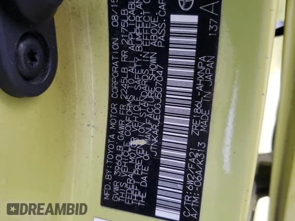 ✅ 2016 Scion iM • VIN: JTNKARJE0GJ507047 • Lot: 92609885. Wystawiony na Copart z przebiegiem 82 407 mil. Bezpłatny archiwum sprzedaży aukcyjnych z USA i szczegółowy raport historii pojazdu na DreamBid. Zdjęcie 12.