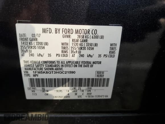 ✅ 2017 Ford Explorer Sport • VIN: 1FM5K8GT3HGC21590 • Лот: 92712225. Опубликован ранее на Copart с пробегом 91 323 миль. Бесплатный доступ к архиву аукционных продаж из США и подробный отчёт об истории автомобиля на DreamBid. Изображение 13.