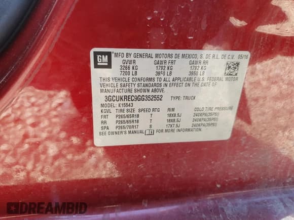 ✅ 2016 Chevrolet Silverado 1500 LT • VIN: 3GCUKREC9GG352552 • Лот: 81694585. Опубликован ранее на Copart с пробегом 175 222 миль. Бесплатный доступ к архиву аукционных продаж из США и подробный отчёт об истории автомобиля на DreamBid. Изображение 12.