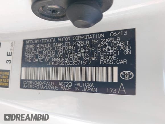 ✅ 2014 Scion tC • VIN: JTKJF5C76E3071517 • Lot: 42940555. Listed on IAAI with 165,254 mi. Free auction sales archive from the USA and detailed vehicle history report at DreamBid. Image 9.