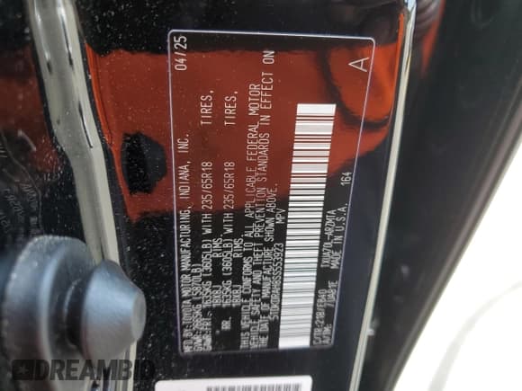 ✅ 2025 Toyota Highlander LE • VIN: 5TDKDRAH8SS553923 • Lot: 64661115. Wystawiony na Copart z przebiegiem 4 634 mil. Bezpłatny archiwum sprzedaży aukcyjnych z USA i szczegółowy raport historii pojazdu na DreamBid. Zdjęcie 13.