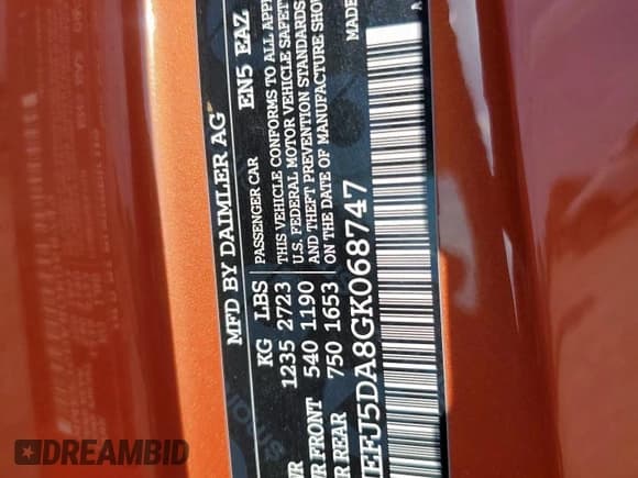 ✅ 2016 Smart fortwo Passion • VIN: WMEFJ5DA8GK068747 • Lot: 69008065. Wystawiony na Copart z przebiegiem 45 829 mil. Bezpłatny archiwum sprzedaży aukcyjnych z USA i szczegółowy raport historii pojazdu na DreamBid. Zdjęcie 12.