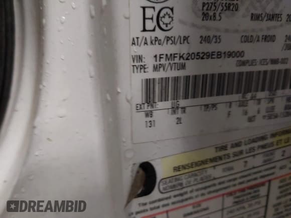 ✅ 2009 Ford Expedition Max Limited • VIN: 1FMFK20529EB19000 • Лот: 41908518. Опубликован ранее на IAAI с пробегом 191 204 миль. Бесплатный доступ к архиву аукционных продаж из США и подробный отчёт об истории автомобиля на DreamBid. Изображение 9.