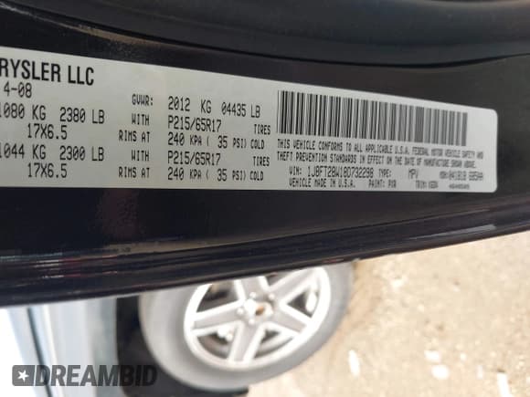 ✅ 2008 Jeep Patriot Sport • VIN: 1J8FT28W18D732298 • Lot: 42541347. Listed on IAAI with 121,615 mi. Free auction sales archive from the USA and detailed vehicle history report at DreamBid. Image 9.