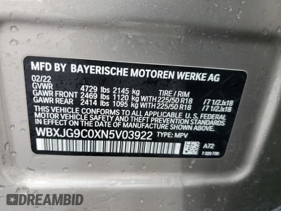 ✅ 2022 BMW X1 xDrive28i • VIN: WBXJG9C0XN5V03922 • Lot: 51248095. Wystawiony na Copart z przebiegiem 52 282 mil. Bezpłatny archiwum sprzedaży aukcyjnych z USA i szczegółowy raport historii pojazdu na DreamBid. Zdjęcie 14.