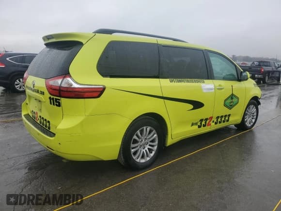 ✅ 2016 Toyota Sienna XLE • VIN: 5TDYK3DC7GS736444 • Lot: 93679905. Listed on Copart with 108,719 mi. Free auction sales archive from the USA and detailed vehicle history report at DreamBid. Image 3.