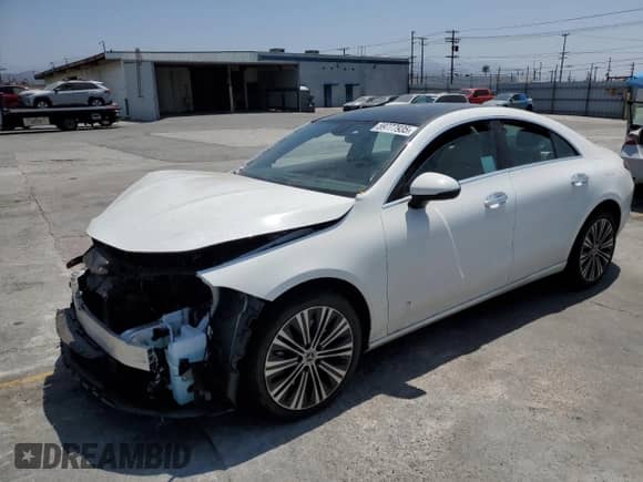 2023 Mercedes-Benz CLA 250 with VIN W1K5J4GB9PN398779, listed as a Copart auction lot 59777935 with 13,114 mi miles and Salvage title. Bid and sale history available at DreamBid. Image 1.